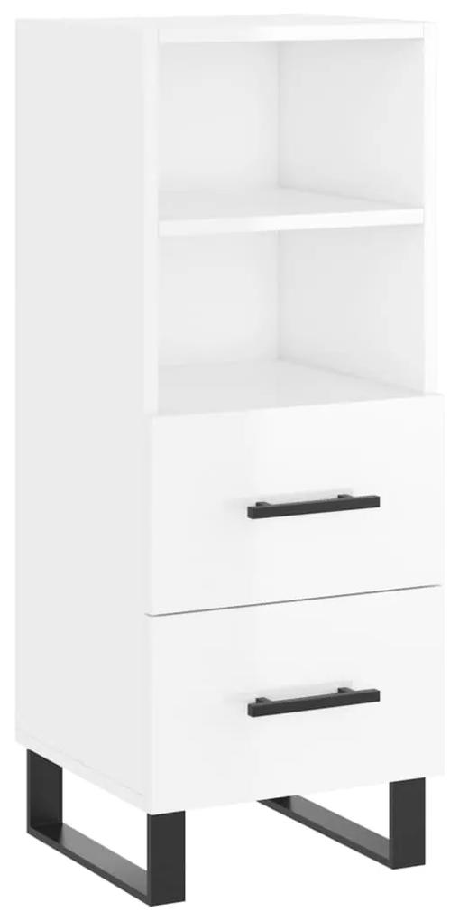 Armário alto 34,5x34x180 cm madeira processada branco brilhante