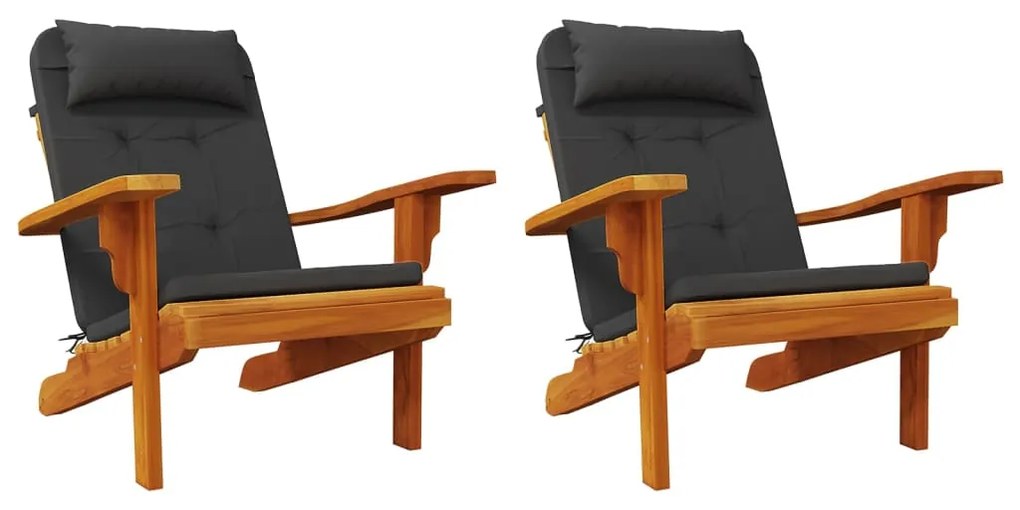 Almofadões p/ cadeira adirondack 2 pcs tecido oxford preto