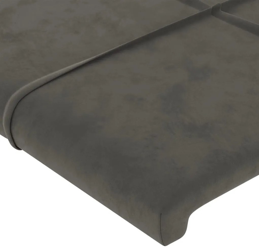 Cabeceira de cama 2 pcs veludo 90x5x78/88 cm cinzento-escuro