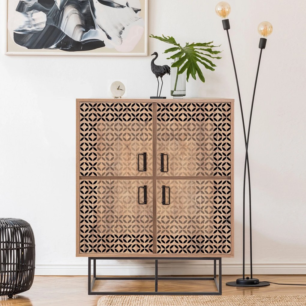 Armário Multiuso Quantum – Pinheiro Atlântico Preto – 93x115x36 cm