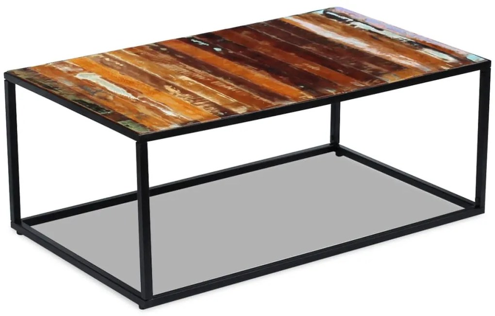 Mesa de centro 100x60x40 cm madeira recuperada maciça