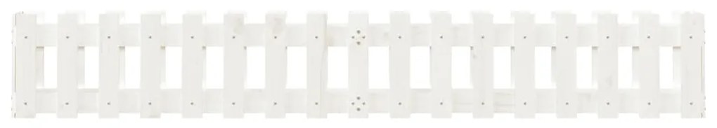 Canteiro elevado c/design cerca 200x30x30cm pinho maciço branco