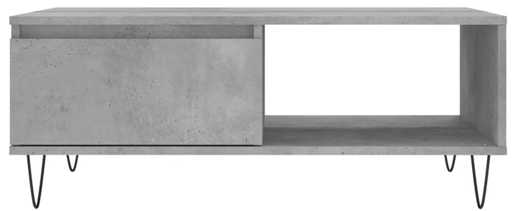 Mesa de centro 90x60x35 cm derivados madeira cinzento cimento