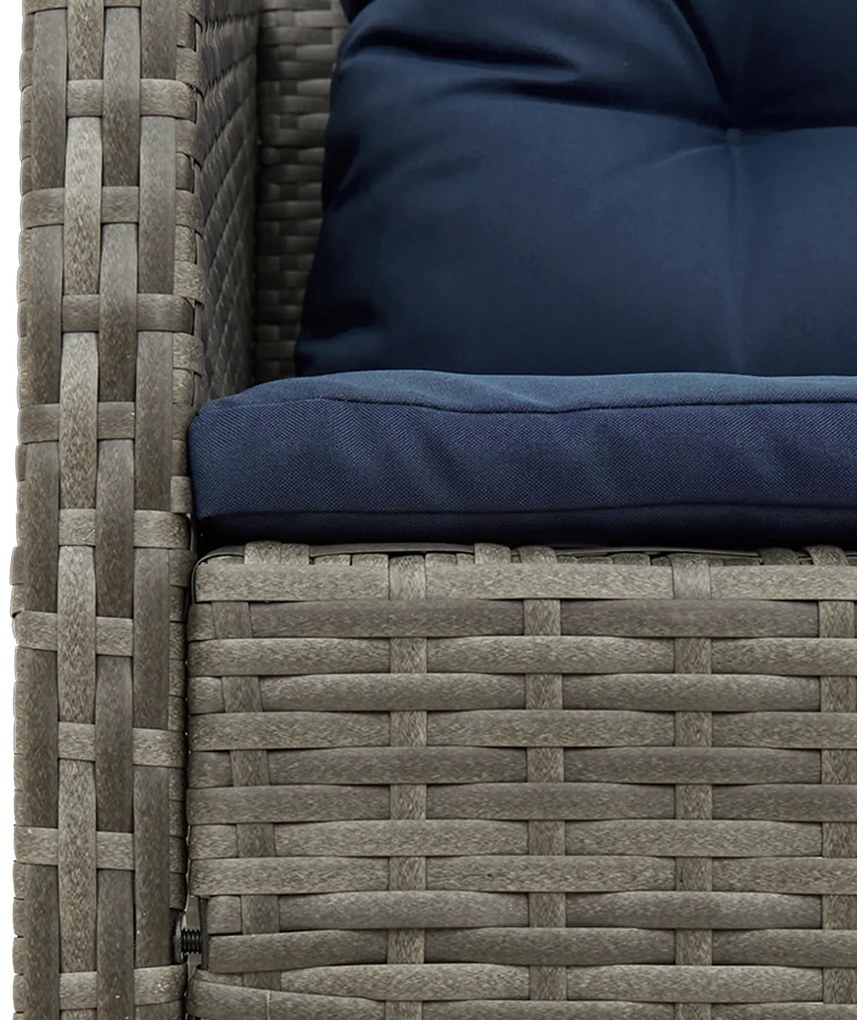 Conjunto de Sofá para Exterior Cinza e azul marinho