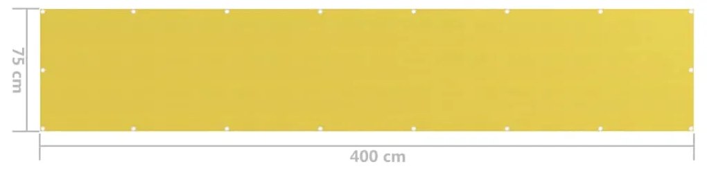 Tela varanda PEAD 75x400 cm amarelo