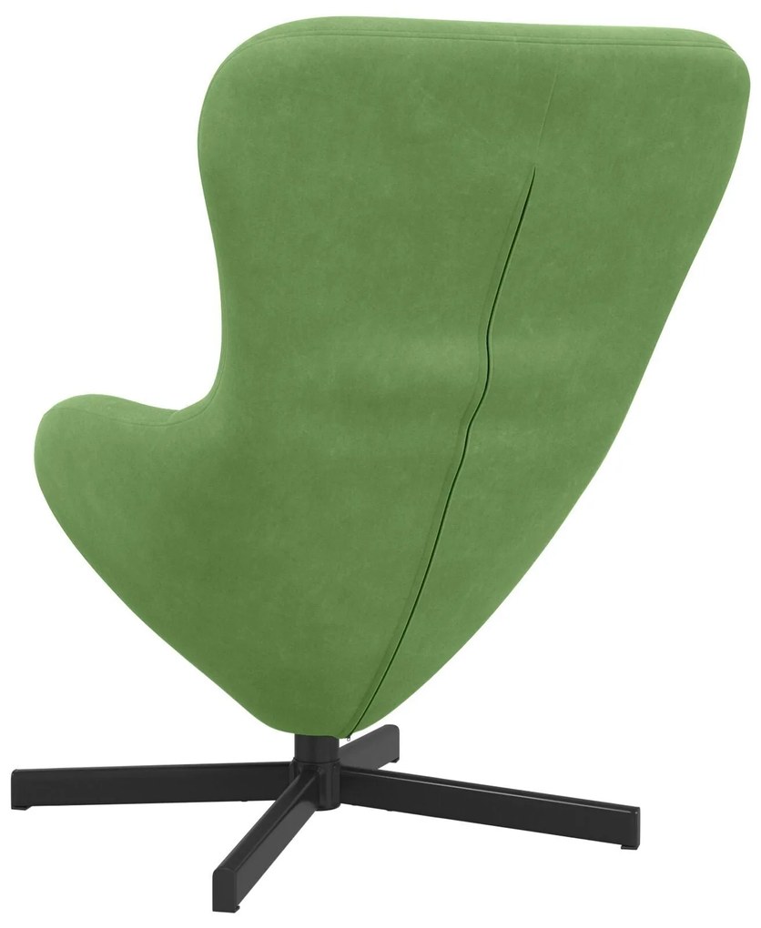 Poltrona Egg VidaXL Verde Claro Veludo