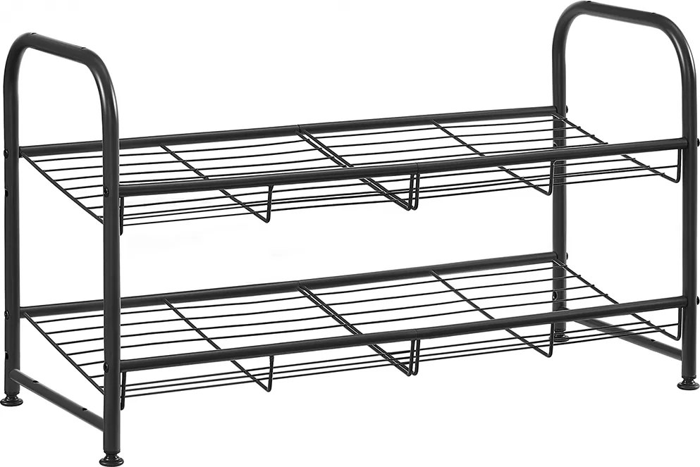 Sapateira metálica com 2 níveis 68,5 x 27,5 x 37 cm Preto