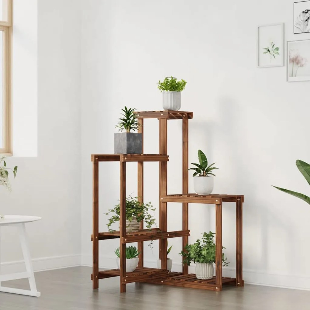 Suporte de plantas 62,5x61,5x101,5 cm madeira de abeto maciça