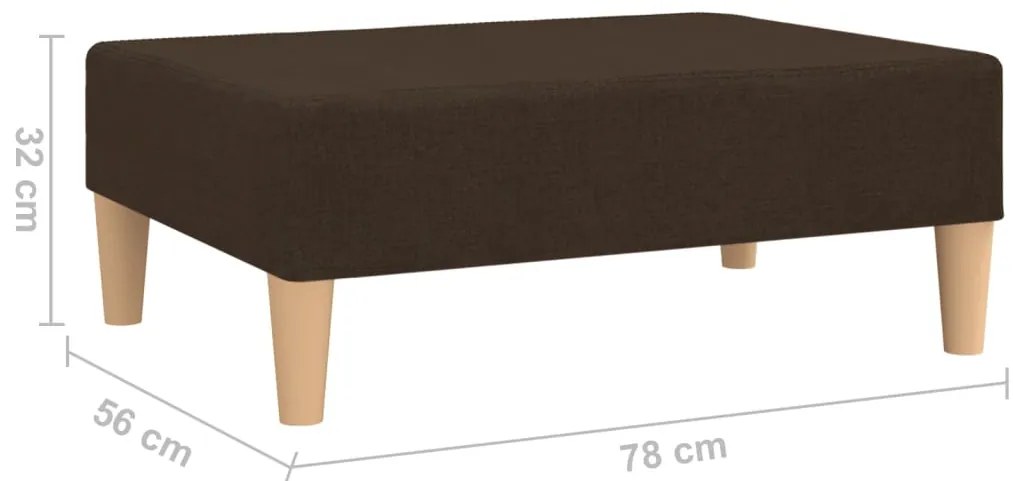Apoio de pés tecido 78x56x32 castanho-escuro