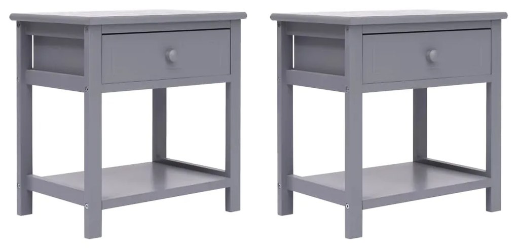 vidaXL Mesas de cabeceira 40x29x42 cm 2 pcs madeira paulownia cinzento