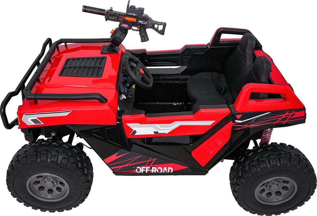 Buggy elétrico para Crianças 3 a 9 anos 24V, 2 lugares Rodas de espuma EVA, PROSPECTOR 4x4 STRONG Vermelho