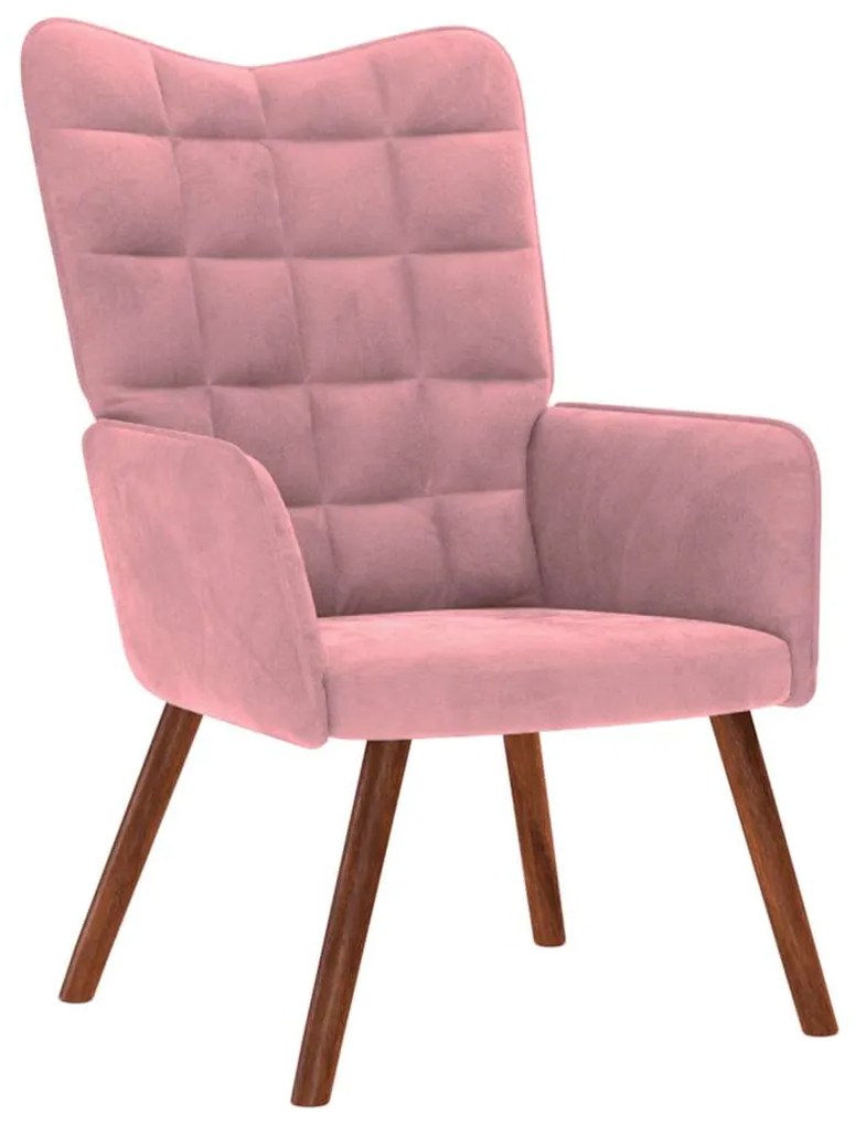 vidaXL Cadeira de descanso veludo rosa