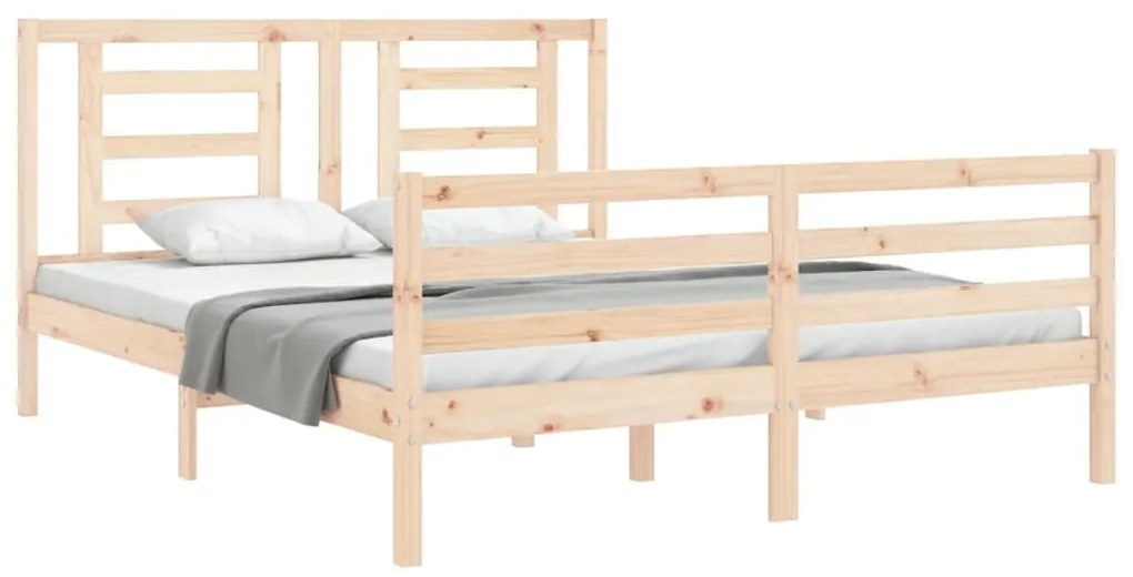 Estrutura de cama King Size com cabeceira madeira maciça
