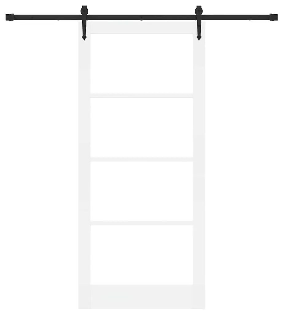 Conjunto de Porta Deslizante vidaXL com Hardware Branco 93x211 cm Made