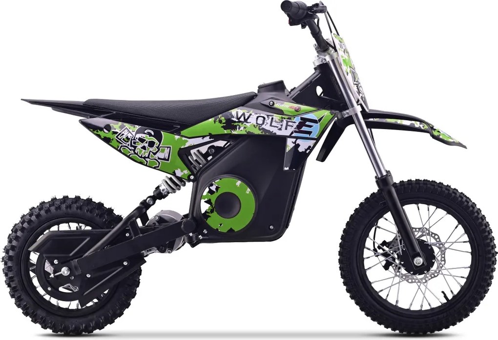 Mota Elétrica Infantil WOLF-E 1000W 36V com Bateria de Lítio, 3 Velocidades e Travões de Disco – Verde