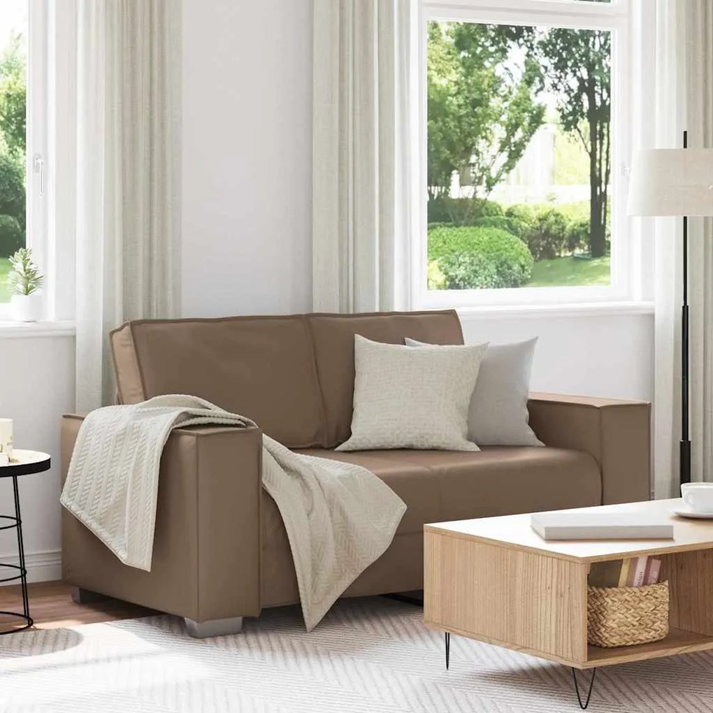 Sofá Loveseat vidaXL Cappuccino 120 cm em Couro Sintético