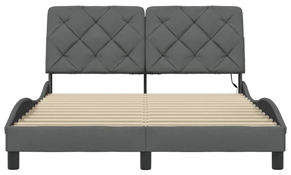 Estrutura de cama com LED sem colchão 120x200 cm tecido