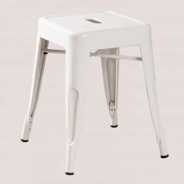 Banco Baixo Empilhável De 45 Cm Em Aço Lix Branco - Sklum