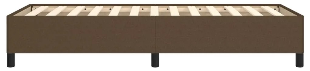 Estrutura de cama sem colchão 80x200 cm tecido castanho-escuro