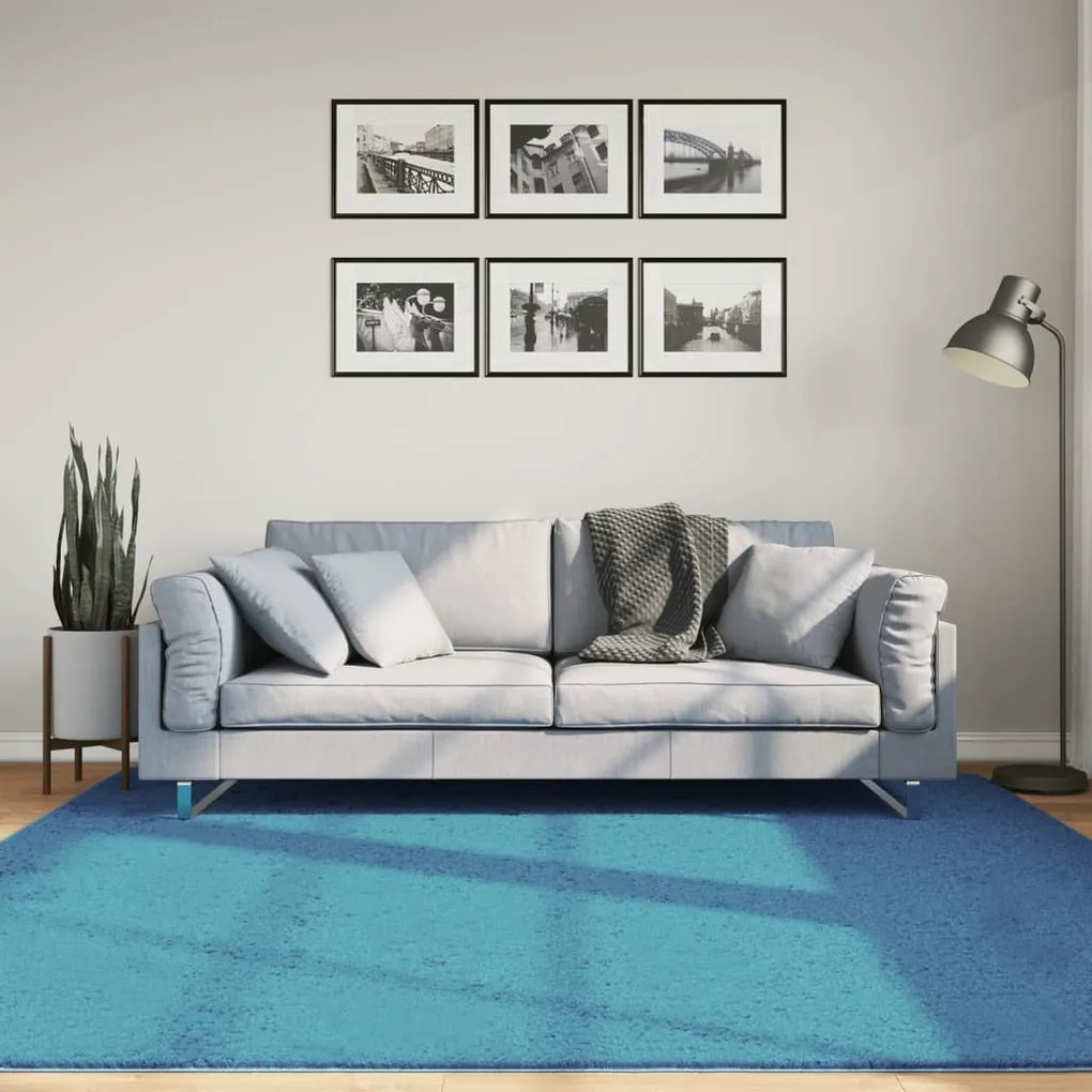 vidaXL Tapete de pelo curto OVIEDO 200x200 cm turquesa