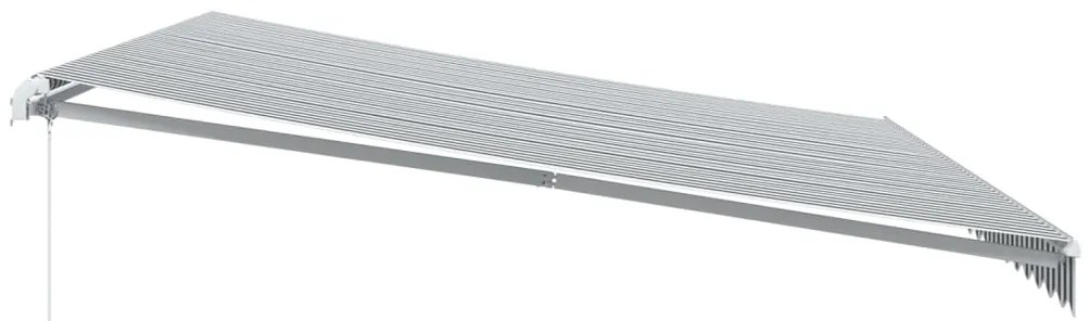 Toldo retrátil manual 500x350 cm antracite e branco