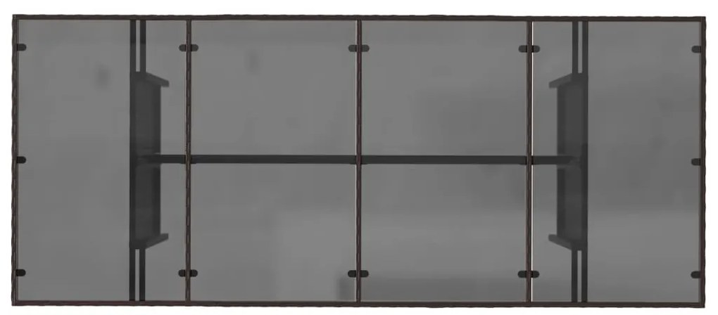 Mesa de jardim com tampo de vidro 190x80x74 cm vime PE castanho