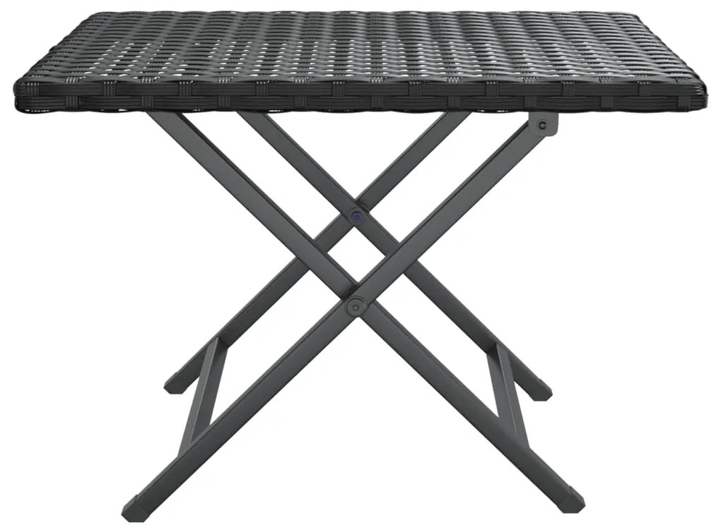 Mesa dobrável 45x35x32 cm vime PE preto