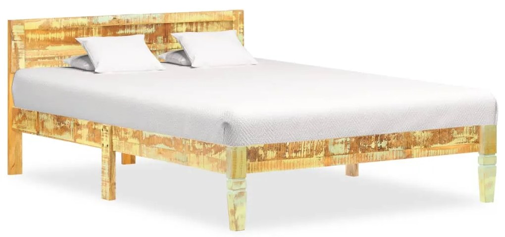 vidaXL Estrutura de cama 120x200 cm madeira recuperada maciça