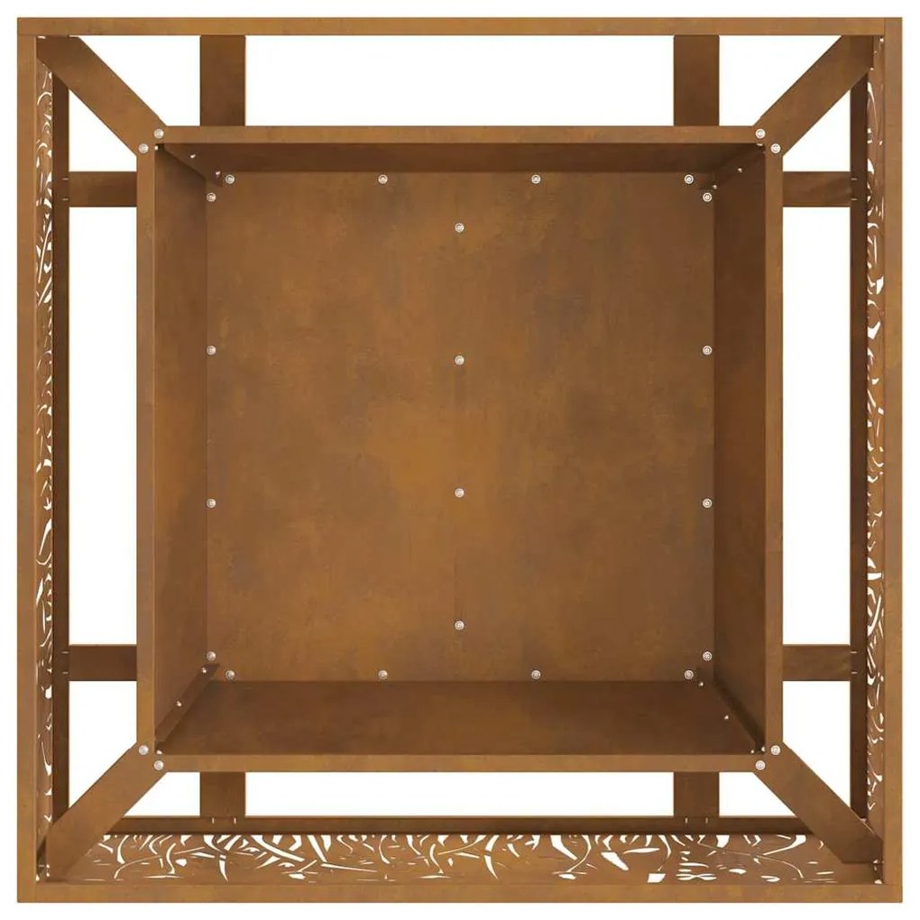 Fogueteira Quadrada 80x80x30 cm Aço Envelhecido