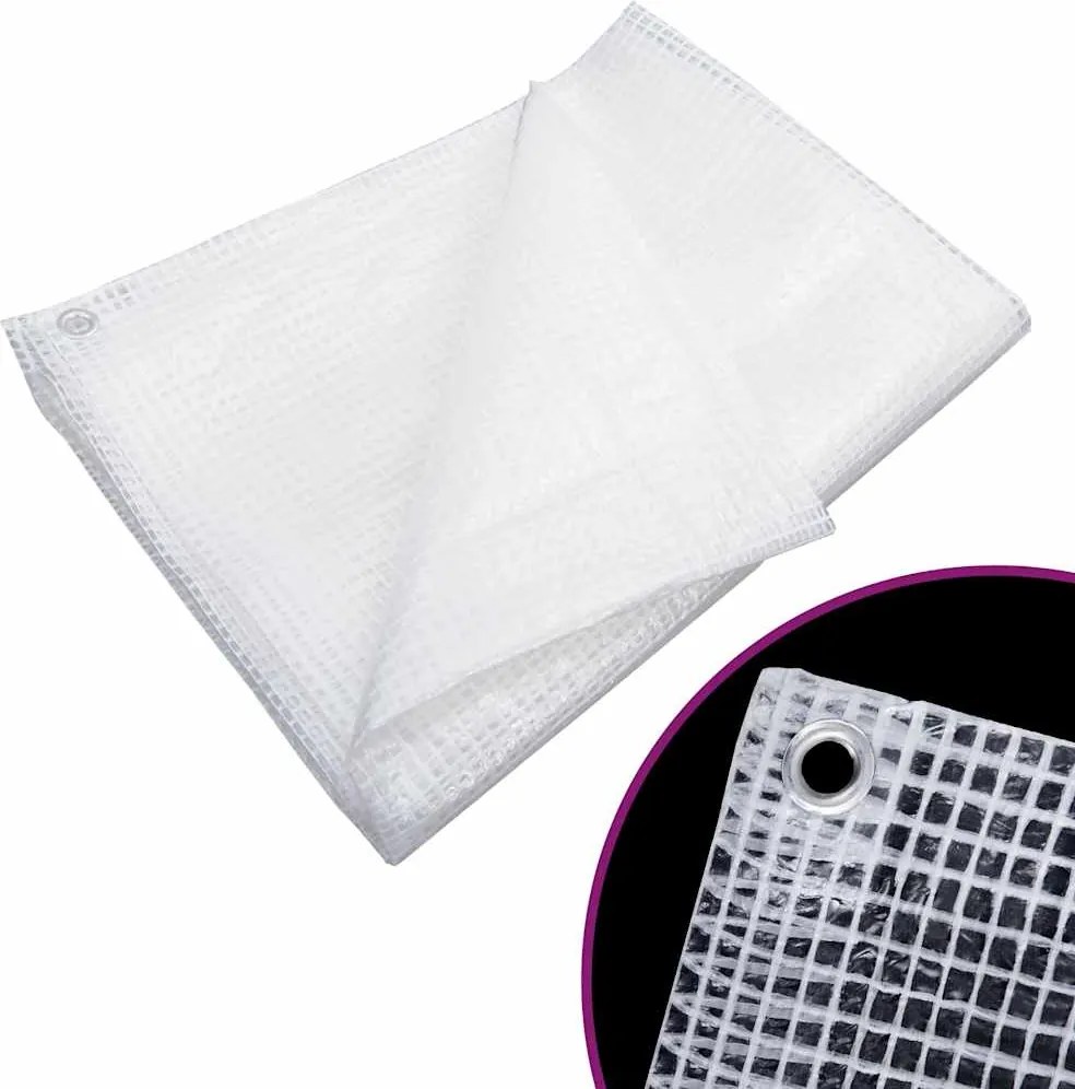 vidaXL Lona tecelagem estilo gaze 140 g/m² 4x4 m branco