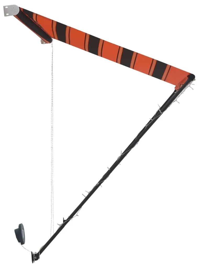 Toldo retrátil com LED 250x150 cm laranja e castanho