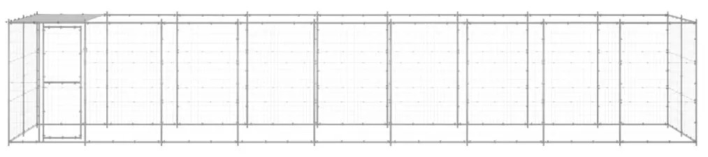 Canil de exterior com telhado 21,78 m² aço galvanizado