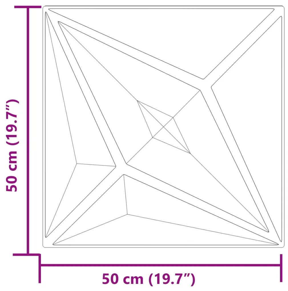 Painéis de parede 12 pcs 50x50 cm 3m² XPS estrela verde