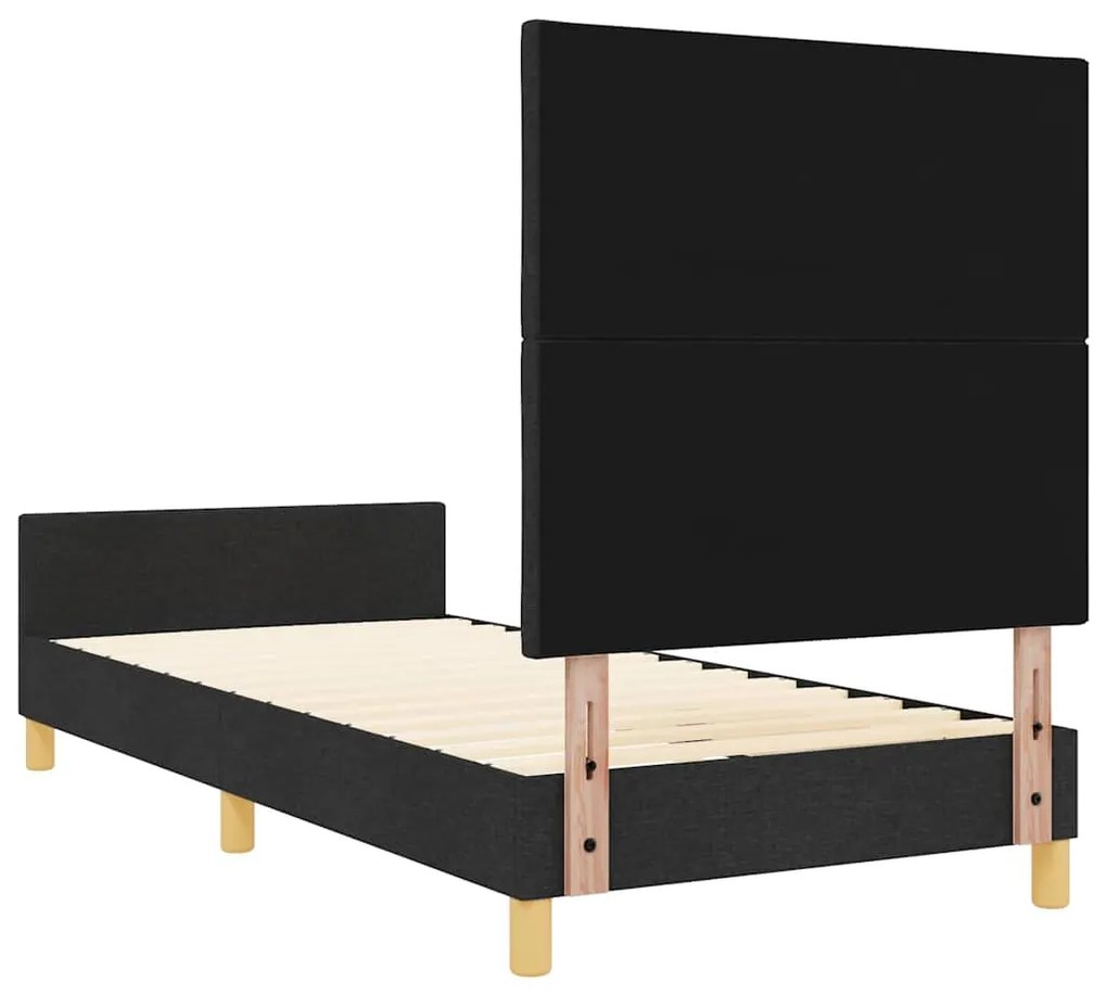 Estrutura de Cama Preta 90x190 cm Tecido