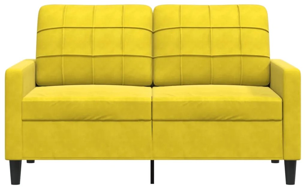 Sofá de 2 lugares veludo 120 cm amarelo