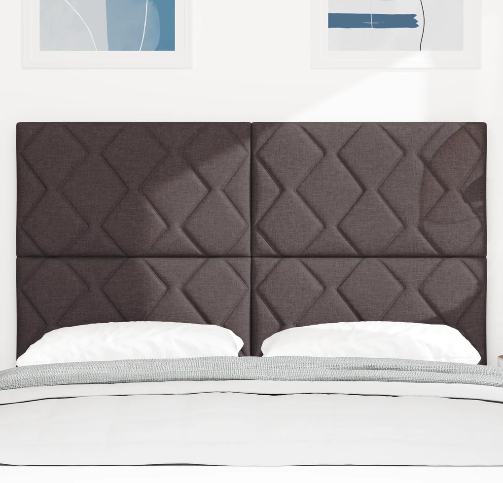 Cabeceira Design de Blocos de Diamante Marrom Escuro 160 cm Tecido