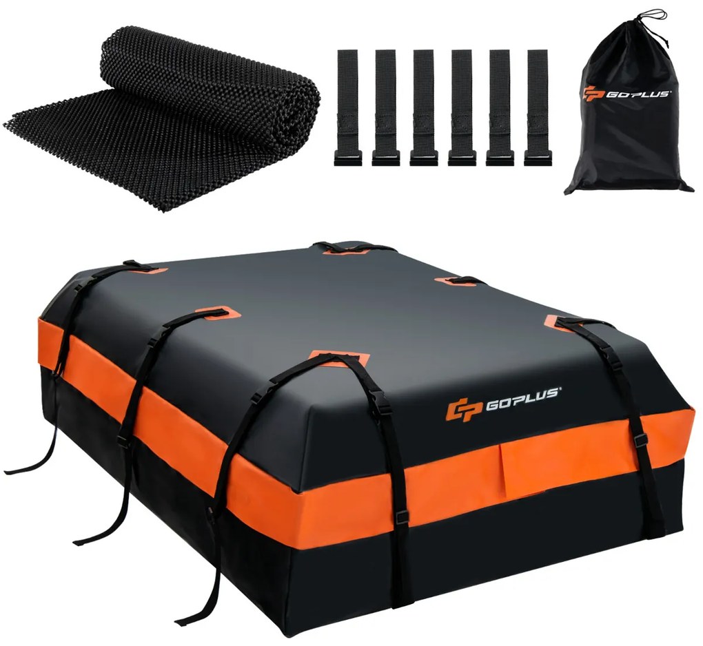 Mala de tejadilho Carro à prova de água 560 L Universal 132 x 100 x 43 cm Preto e laranja