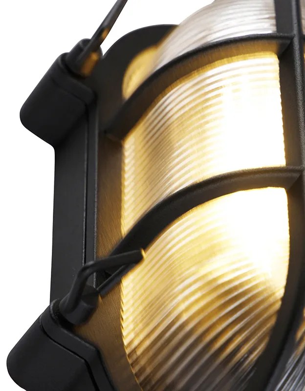 Luminária de parede e teto industrial oval preta IP44 - Noutica Industrial