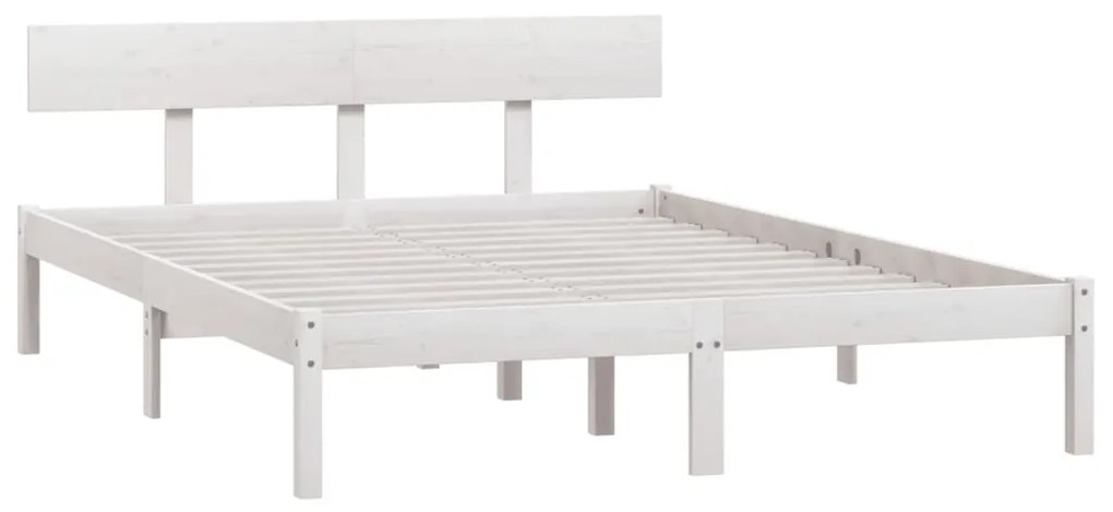 Estrutura de cama 160x200 cm pinho maciço branco