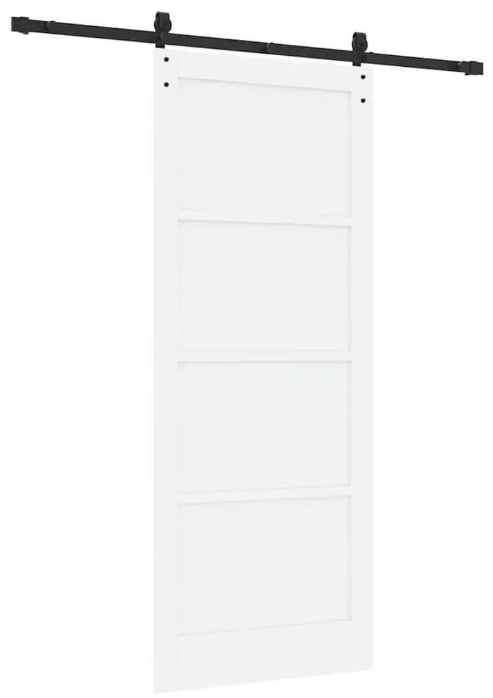 Porta Deslizante vidaXL com Conjunto de Ferragens Branca 86x211 cm Mad