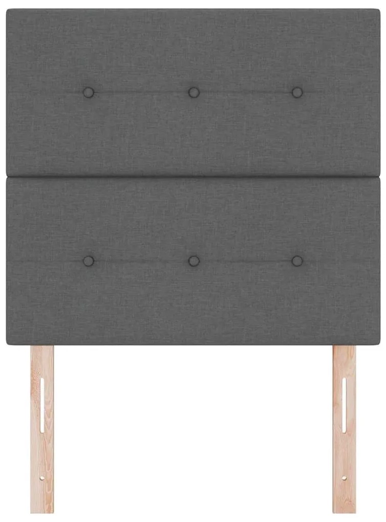 Cabeceira vidaXL Botão Estofada Cinza Escuro 80 cm Tecido
