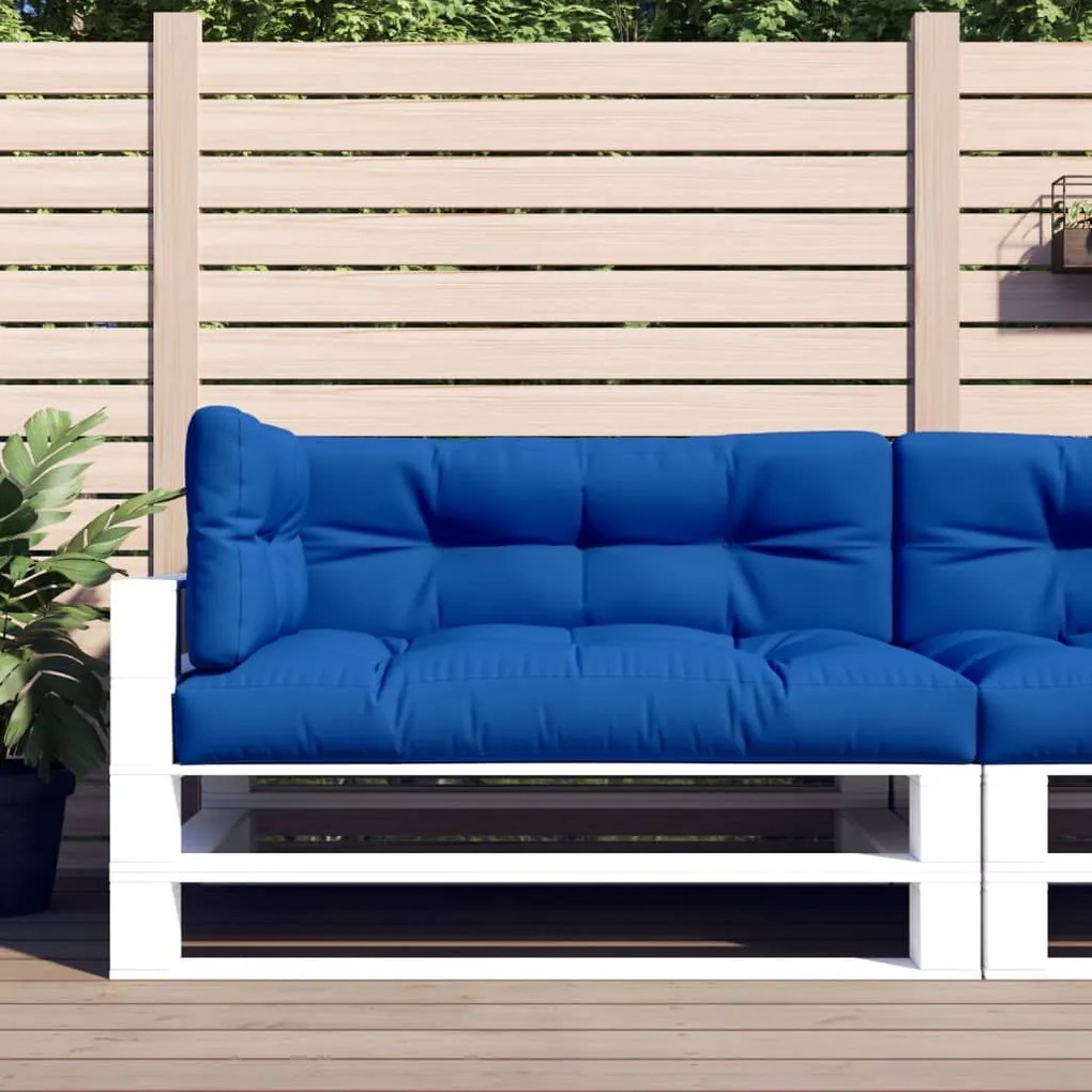 vidaXL Almofadões para móveis de paletes 3 pcs tecido azul real