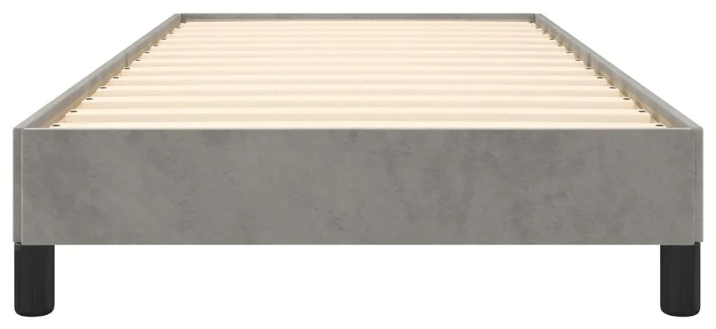 Estrutura de cama sem colchão 90x200 cm veludo cinzento-claro