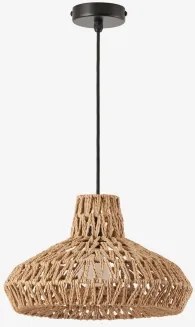 Candeeiro De Teto Em Papel Trançado Maslany Preto & Natural Ø35 Cm - ↑20 Cm Maslany - Sklum