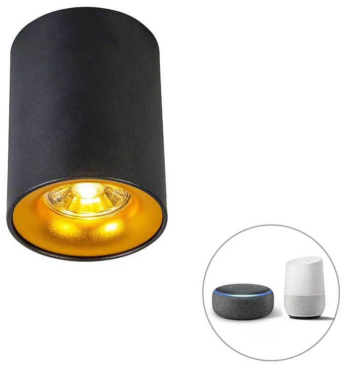 LED Projetores inteligentes pretos com dourado, incluindo lâmpada GU10 WiFi - Ronda Design,Moderno