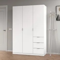 Roupeiro 3 Portas e 3 Gavetas LISBOA Branco
