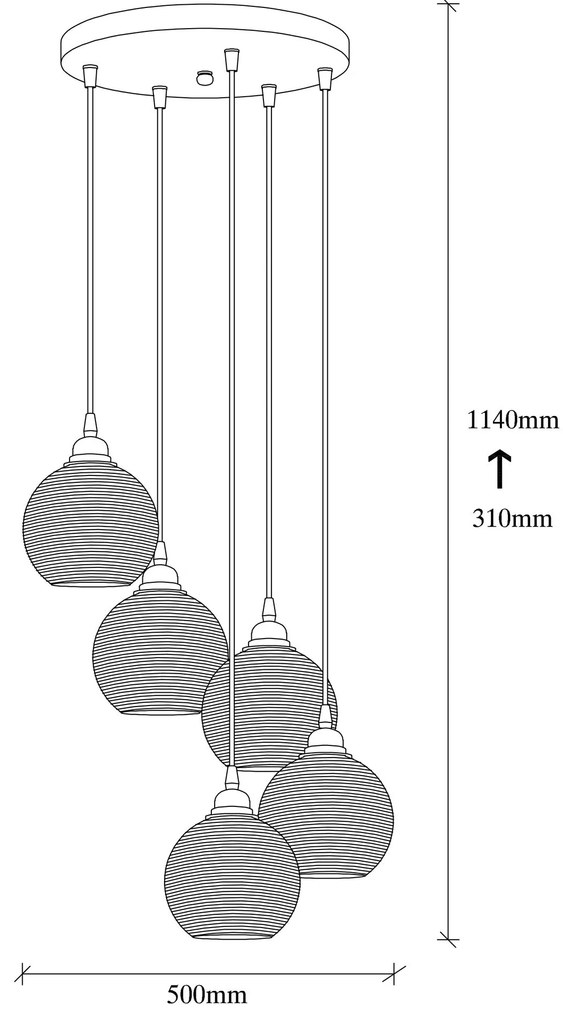 Chandelier Smoked – Fume – 50 x 50 cm