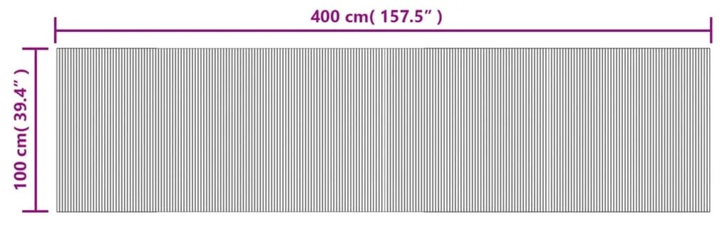 Tapete retangular 100x400 cm bambu preto