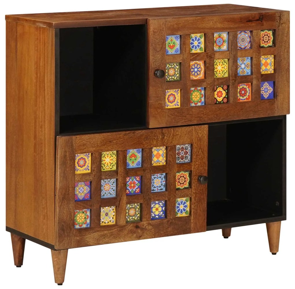 vidaXL Buffet Nogueira 80 x 33,5 x 75 cm Madeira de manga maciça