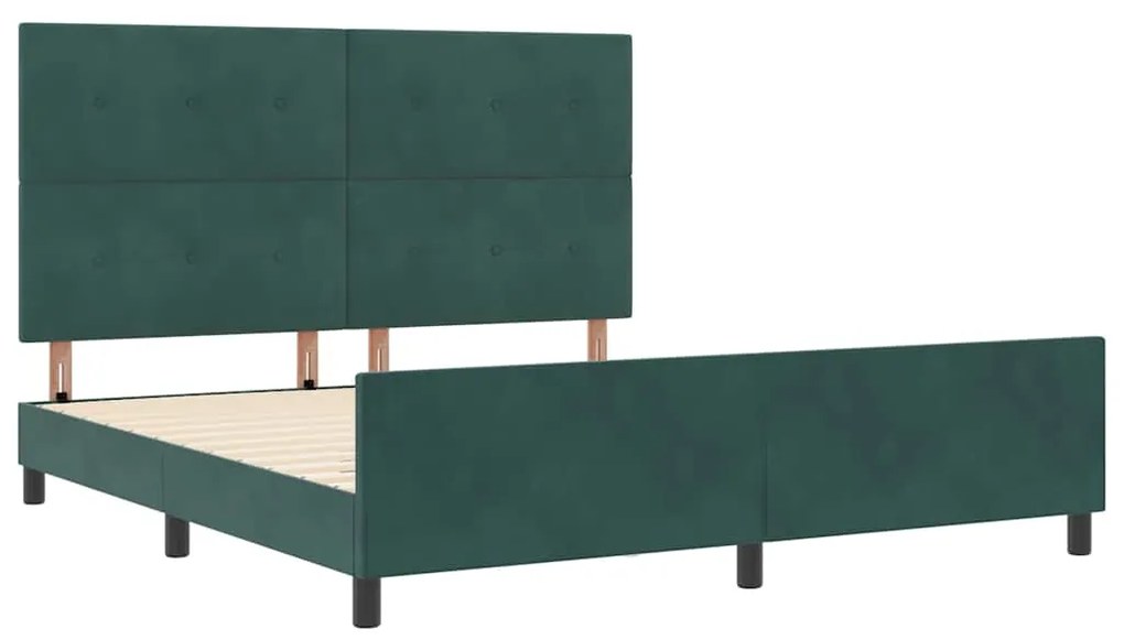 Cama vidaXL Verde Escuro 180x200 cm Veludo